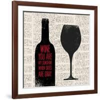 Wine Lino Print 2-Evangeline Taylor-Framed Art Print