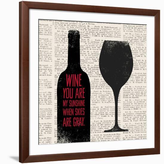 Wine Lino Print 2-Evangeline Taylor-Framed Art Print