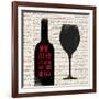 Wine Lino Print 2-Evangeline Taylor-Framed Art Print
