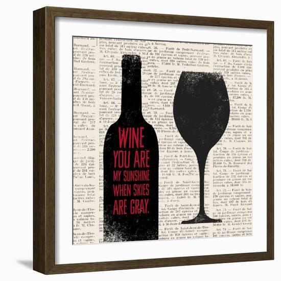 Wine Lino Print 2-Evangeline Taylor-Framed Art Print