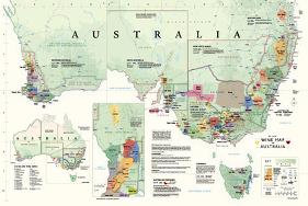 Wine Map Of Australia-null-Lamina Framed Poster