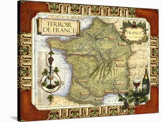 Wine Map of France-null-Stretched Canvas