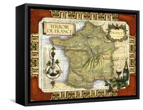 Wine Map of France-null-Framed Stretched Canvas