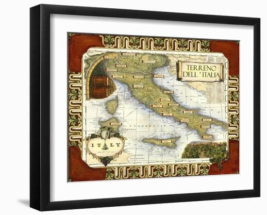 Wine Map of Italy-null-Framed Art Print