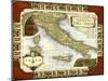 Wine Map of Italy-null-Mounted Art Print