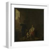 Wine Merchants Signboard: Tasting Wine, Vats of Wine-Aelbert Cuyp-Framed Art Print