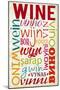 Wine Multiple Languages Typography-Lantern Press-Mounted Art Print