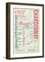 Wine Names Typography-Lantern Press-Framed Art Print