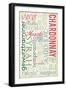 Wine Names Typography-Lantern Press-Framed Art Print