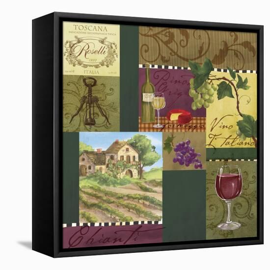 Wine Panels-Fiona Stokes-Gilbert-Framed Stretched Canvas