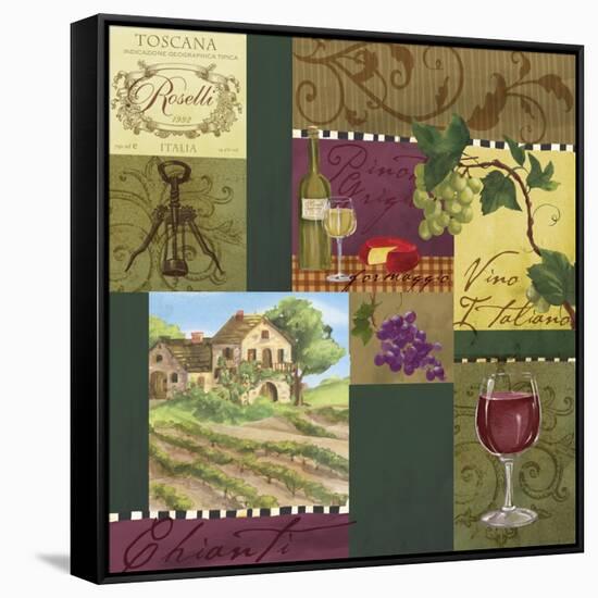 Wine Panels-Fiona Stokes-Gilbert-Framed Stretched Canvas