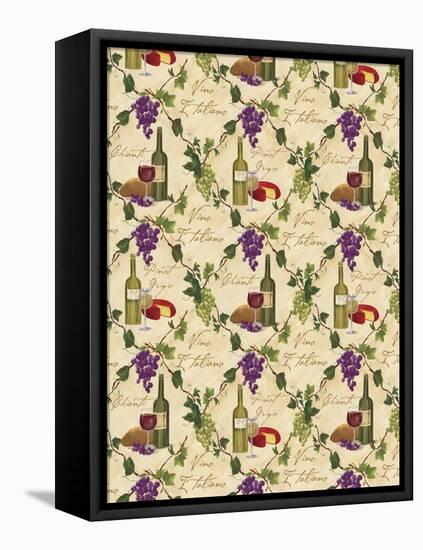 Wine Pattern 1-Fiona Stokes-Gilbert-Framed Stretched Canvas