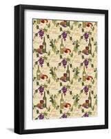 Wine Pattern 1-Fiona Stokes-Gilbert-Framed Giclee Print