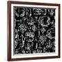 Wine Pattern Drawn by Chalk-incomible-Framed Art Print