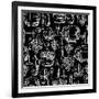 Wine Pattern Drawn by Chalk-incomible-Framed Art Print