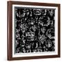 Wine Pattern Drawn by Chalk-incomible-Framed Art Print