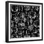 Wine Pattern Drawn by Chalk-incomible-Framed Premium Giclee Print