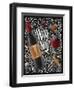 Wine Poster Lettering Wine Not with Illustrated Bottle, Glass, Cork, Corkscrew and Design Elements-anna42f-Framed Art Print