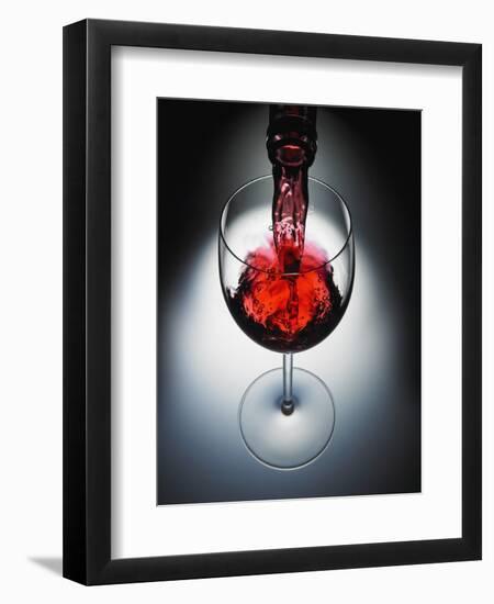 Wine poured in glass-Newmann-Framed Premium Photographic Print