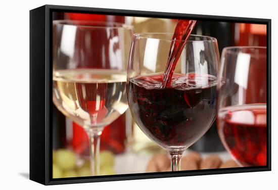 Wine Pouring into A Wine Glass-Markus Mainka-Framed Stretched Canvas