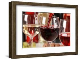 Wine Pouring into A Wine Glass-Markus Mainka-Framed Photographic Print