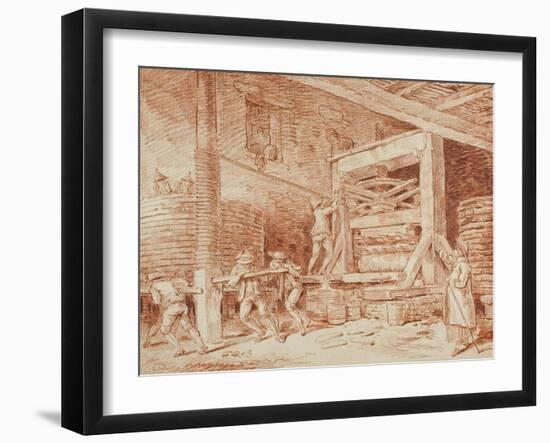 Wine Press, c.1759-Hubert Robert-Framed Giclee Print