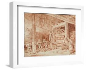 Wine Press, c.1759-Hubert Robert-Framed Giclee Print