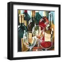 Wine Reflections Sq II-Gregory Gorham-Framed Art Print