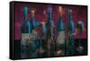 Wine Splash Dark I-Wellington Studio-Framed Stretched Canvas