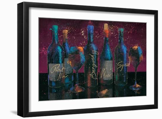 Wine Splash Dark I-Wellington Studio-Framed Art Print