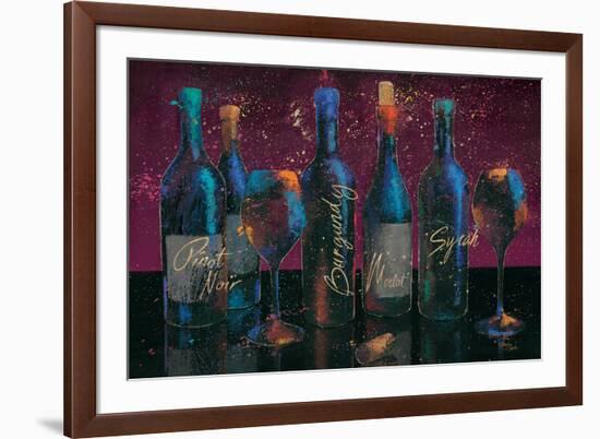 Wine Splash Dark I-Wellington Studio-Framed Art Print