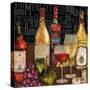 Wine Still Life on Black-Mary Beth Baker-Stretched Canvas