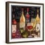 Wine Still Life on Black-Mary Beth Baker-Framed Art Print