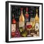 Wine Still Life on Black-Mary Beth Baker-Framed Art Print