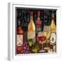 Wine Still Life on Black-Mary Beth Baker-Framed Art Print