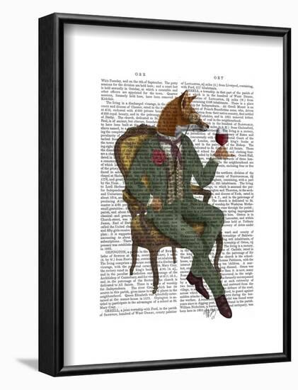 Wine Taster Fox Full-Fab Funky-Framed Art Print