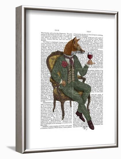 Wine Taster Fox Full-Fab Funky-Framed Art Print