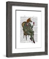 Wine Taster Fox Full-Fab Funky-Framed Art Print