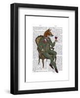 Wine Taster Fox Full-Fab Funky-Framed Art Print