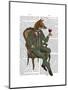 Wine Taster Fox Full-Fab Funky-Mounted Art Print