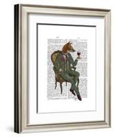 Wine Taster Fox Full-Fab Funky-Framed Art Print