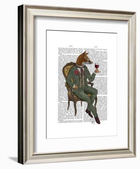 Wine Taster Fox Full-Fab Funky-Framed Art Print