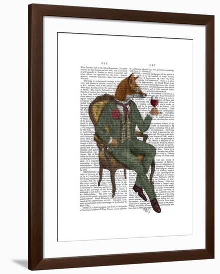 Wine Taster Fox Full-Fab Funky-Framed Art Print