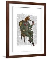 Wine Taster Fox Full-Fab Funky-Framed Art Print