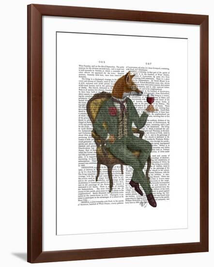 Wine Taster Fox Full-Fab Funky-Framed Art Print