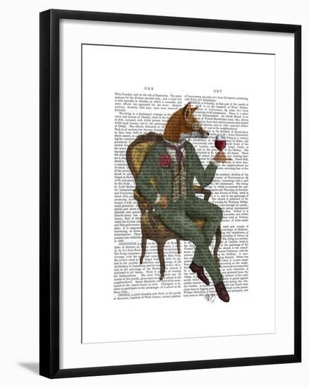 Wine Taster Fox Full-Fab Funky-Framed Art Print