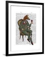 Wine Taster Fox Full-Fab Funky-Framed Art Print