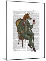 Wine Taster Fox Full-Fab Funky-Mounted Art Print