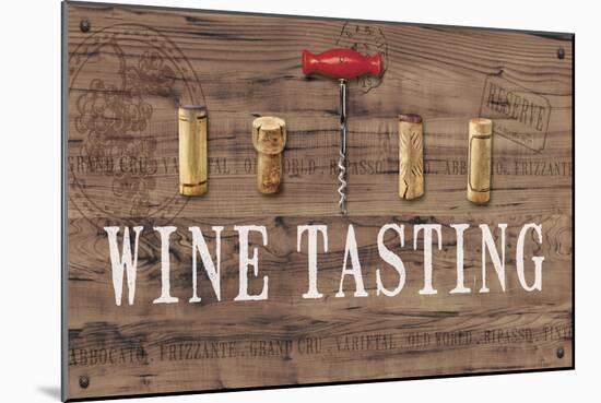 Wine Tasting Reclaimed Wood Sign-Anastasia Ricci-Mounted Art Print