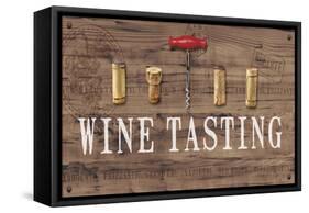 Wine Tasting Reclaimed Wood Sign-Anastasia Ricci-Framed Stretched Canvas
